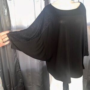 Lane Bryant Chic Black Batwing Top